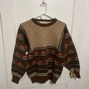Men's Brown Patterned Sweater